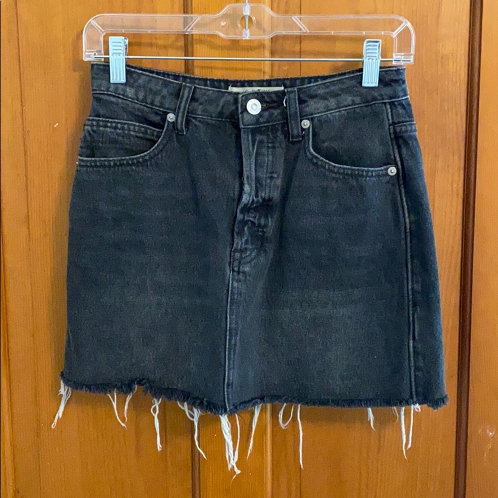 Free People Black Denim Skirt